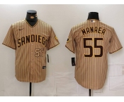 Men's San Diego Padres #55 Sean Manaea Khaki Cool Base Stitched Jerseys