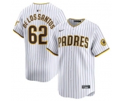 Men's San Diego Padres #62 Enyel De Los Santos White 2024 Home Limited Stitched Baseball Jersey