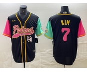 Mens San Diego Padres #7 Ha Seong Kim Black NEW 2023 City Connect Cool Base Stitched Jersey