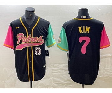 Mens San Diego Padres #7 Ha Seong Kim Black NEW 2023 City Connect Cool Base Stitched Jersey