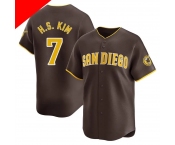 Men's San Diego Padres #7 Ha-Seong Kim Brown Cool Base Stitched Jersey