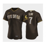 Men's San Diego Padres #7 Ha Seong Kim Diamond Edition Brown Jersey