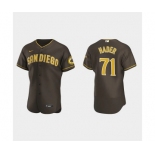 Mens San Diego Padres #71 Josh Hader Brown Road Player FlexBase Jersey