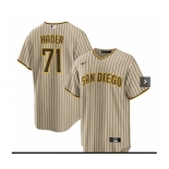 Men's San Diego Padres #71 Josh Hader Grey With Patch Cool Base Stitched Baseball Jersey