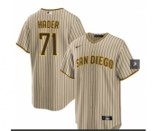 Men's San Diego Padres #71 Josh Hader Grey With Patch Cool Base Stitched Baseball Jersey