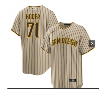 Men's San Diego Padres #71 Josh Hader Grey With Patch Cool Base Stitched Baseball Jersey