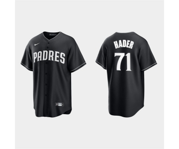 Mens San Diego Padres #71 Josh Hader Nike Black White Collection Jersey