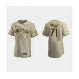 Mens San Diego Padres #71 Josh Hader Tan Brown Alternate FlexBase Player Jersey