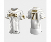 Mens San Diego Padres #71 Josh Hader White Brown Pinstripe Home FlexBase Player Jersey