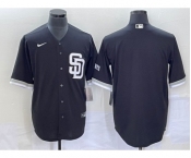 Men's San Diego Padres Blank Black Cool Base Stitched Baseball Jersey