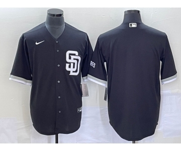 Men's San Diego Padres Blank Black Cool Base Stitched Baseball Jersey