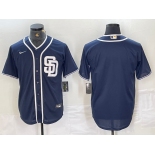 Men's San Diego Padres Blank Navy Blue Cool Base Stitched Baseball Jersey