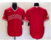 Men's San Diego Padres Blank Red Cool Base Stitched Baseball Jersey