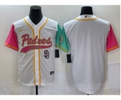 Men's San Diego Padres Blank White NEW 2023 City Connect Cool Base Stitched Jersey1