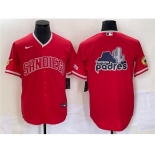 Men's San Diego Padres Red Team Big Logo Cool Base With Patch Stitched Baseball Jersey 1