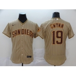 Nike Men's Majestic San Diego Padres #19 Tony Gwynn Grey Strip Flexbase Authentic Collection MLB Jersey