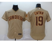 Nike Men's Majestic San Diego Padres #19 Tony Gwynn Grey Strip Flexbase Authentic Collection MLB Jersey