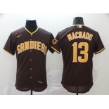 Nike Men's San Diego Padres #13 Manny Machado Brown Alternate Flex Base Authentic Collection Baseball Jersey