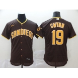 Nike Men's San Diego Padres #19 Tony Gwynn Brown Alternate Flex Base Authentic Collection Baseball Jersey