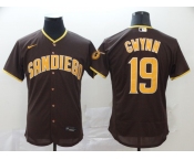 Nike Men's San Diego Padres #19 Tony Gwynn Brown Alternate Flex Base Authentic Collection Baseball Jersey