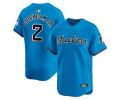 Men's Miami Marlins #2 Jazz Chisholm Jr. Blue Limited Stitched Baseball Jersey