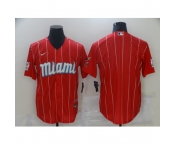 Men's Miami Marlins Blank Nike Red 2021 City Connect Replica Player Jersey