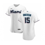 Men's Nike Miami Marlins #15 Brian Anderson White Home 2020 Authentic Player Baseball Jersey