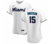 Men's Nike Miami Marlins #15 Brian Anderson White Home 2020 Authentic Player Baseball Jersey