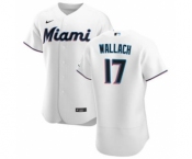 Men's Nike Miami Marlins #17 Chad Wallach White Home 2020 Authentic Player Baseball Jersey