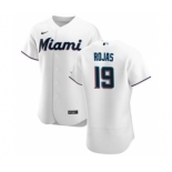 Men's Nike Miami Marlins #19 Miguel Rojas White Home 2020 Authentic Player Baseball Jersey