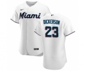 Men's Nike Miami Marlins #23 Corey Dickerson White Home 2020 Authentic Player Baseball Jersey