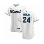 Men's Nike Miami Marlins #24 Jesus Aguilar White Home 2020 Authentic Player Baseball Jersey