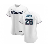 Men's Nike Miami Marlins #26 Garrett Cooper White Home 2020 Authentic Player Baseball Jersey