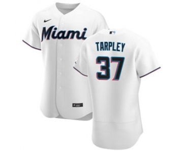 Men's Nike Miami Marlins #37 Stephen Tarpley White Home 2020 Authentic Player Baseball Jersey