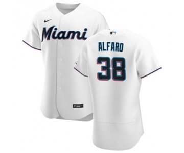 Men's Nike Miami Marlins #38 Jorge Alfaro White Home 2020 Authentic Player Baseball Jersey