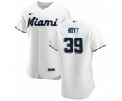 Men's Nike Miami Marlins #39 James Hoyt White Home 2020 Authentic Player Baseball Jersey