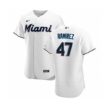 Men's Nike Miami Marlins #47 Harold Ramirez White Home 2020 Authentic Player Baseball Jersey