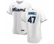 Men's Nike Miami Marlins #47 Harold Ramirez White Home 2020 Authentic Player Baseball Jersey