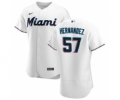 Men's Nike Miami Marlins #57 Elieser Hernandez White Home 2020 Authentic Player Baseball Jersey