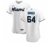 Men's Nike Miami Marlins #64 Robert Dugger White Home 2020 Authentic Player Baseball Jersey