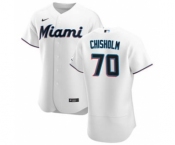 Men's Nike Miami Marlins #70 Jazz Chisholm White Home 2020 Authentic Player Baseball Jersey