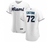 Men's Nike Miami Marlins #72 Daniel Castano White Home 2020 Authentic Player Baseball Jersey