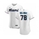 Men's Nike Miami Marlins #78 Jordan Holloway White Home 2020 Authentic Player Baseball Jersey