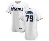 Men's Nike Miami Marlins #79 Edward Cabrera White Home 2020 Authentic Player Baseball Jersey