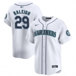 Men Seattle Mariners #29 Cal Raleig White 2024 Home Limited Stitched Jersey