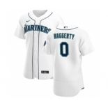 Men's Nike Seattle Mariners #0 Sam Haggerty White Home 2020 Authentic Player Baseball Jersey