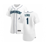 Men's Nike Seattle Mariners #1 Kyle Lewis White Home 2020 Authentic Player Baseball Jersey