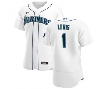 Men's Nike Seattle Mariners #1 Kyle Lewis White Home 2020 Authentic Player Baseball Jersey