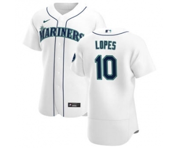 Men's Nike Seattle Mariners #10 Tim Lopes White Home 2020 Authentic Player Baseball Jersey