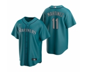 Men's Nike Seattle Mariners #11 Edgar Martinez Aqua Alternate Stitched Baseball Jersey